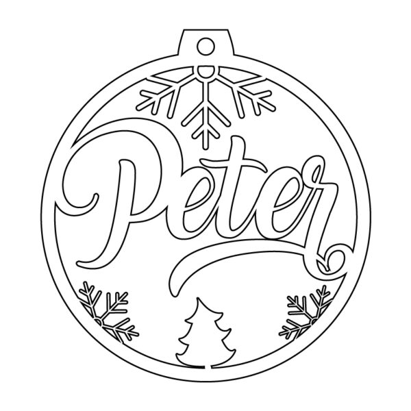 Personalisierte Laserdatei "Peter" Weihnachtsschmuck - Baumschmuck für Cutter-Programme wie Lightburn SVG Ai EPS Pdf DXF - Digi. Download