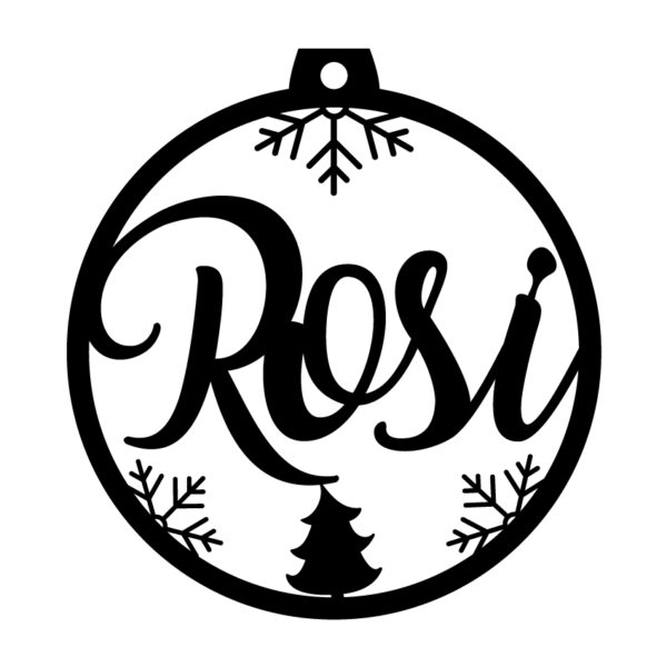 Personalisierte Laserdatei „Rosi“ Weihnachtsschmuck für Laser-/Cutter-Programme wie Lightburn SVG Ai EPS Pdf DXF – Digi. Download Ornament.